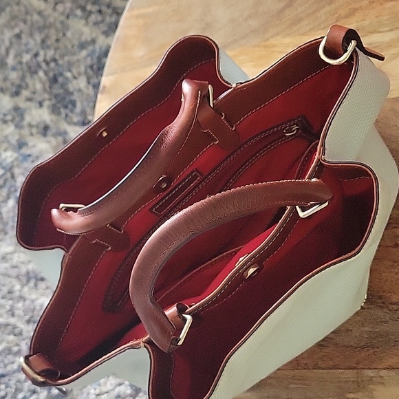 Dooney & Bourke White/Light Blue Lizard Satchel - Picture 7 of 17